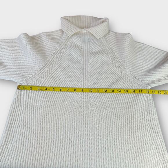 Theory Moving Rib Cashmere Foldover Collar Turtleneck Sweater Size Small - Picture 8 of 8